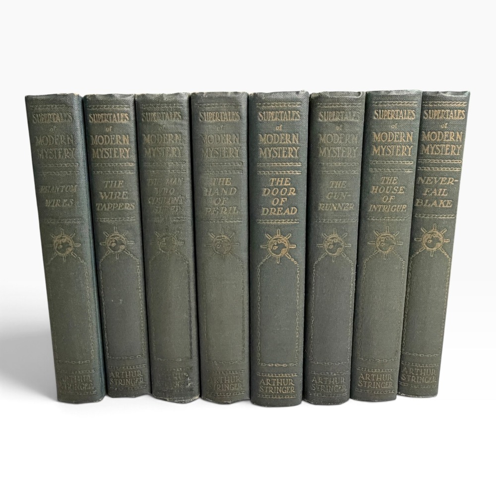 8pc Arthur Stringer Supertales of Modern Mystery Vintage Hardcover Book Set
